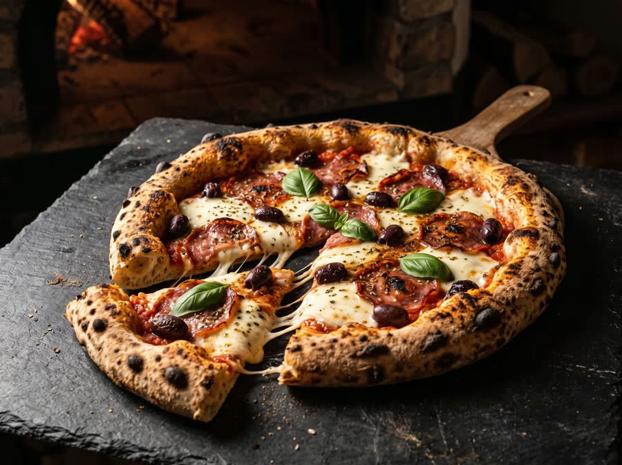 Pizza aus dem Steinofen